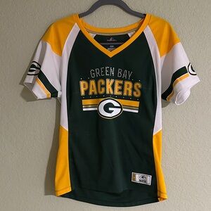NFL Green Bay Packers V-Neck Tee - Green, Yellow, White